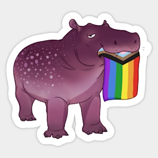 Pride Hippo Sticker